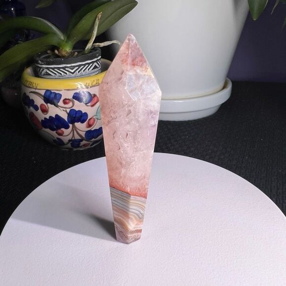 Amethyst Crazy Lace Crystal Wand (#12) - Picture 4 of 9